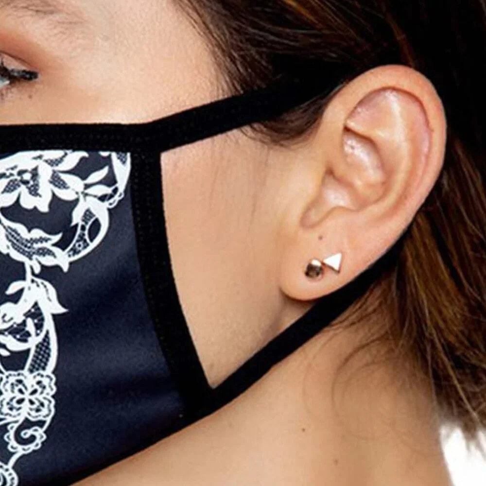 Lace Skull Print Face Mask One Size Adult/Teen Halloween Cosplay Roleplay DYI